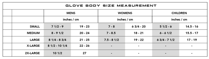 Altura Size Chart