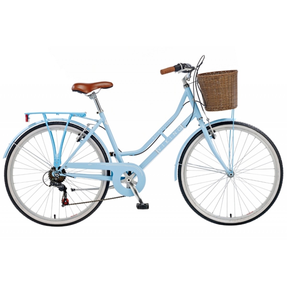 pastel blue bike with basket